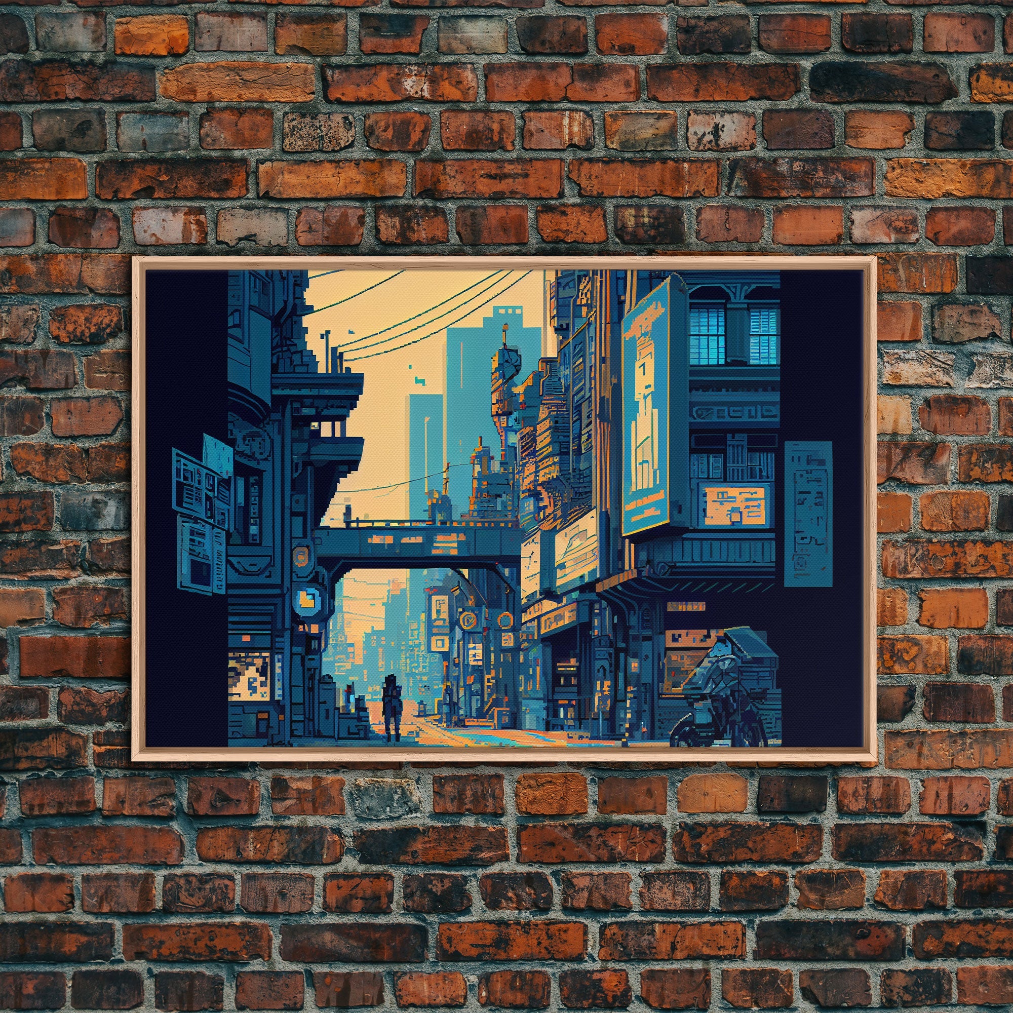 CYBER CITY PIXEL CANVAS ART