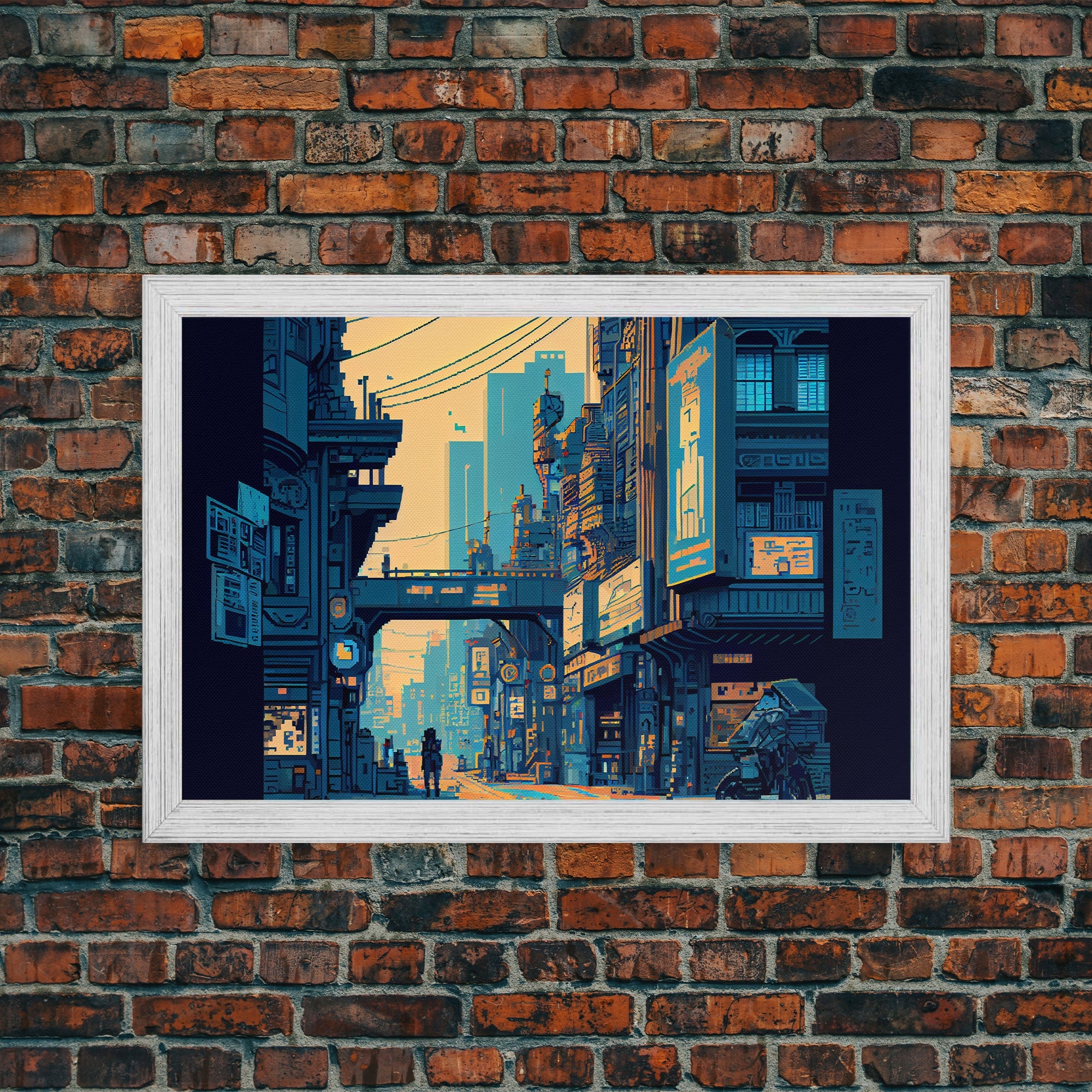 CYBER CITY PIXEL CANVAS ART