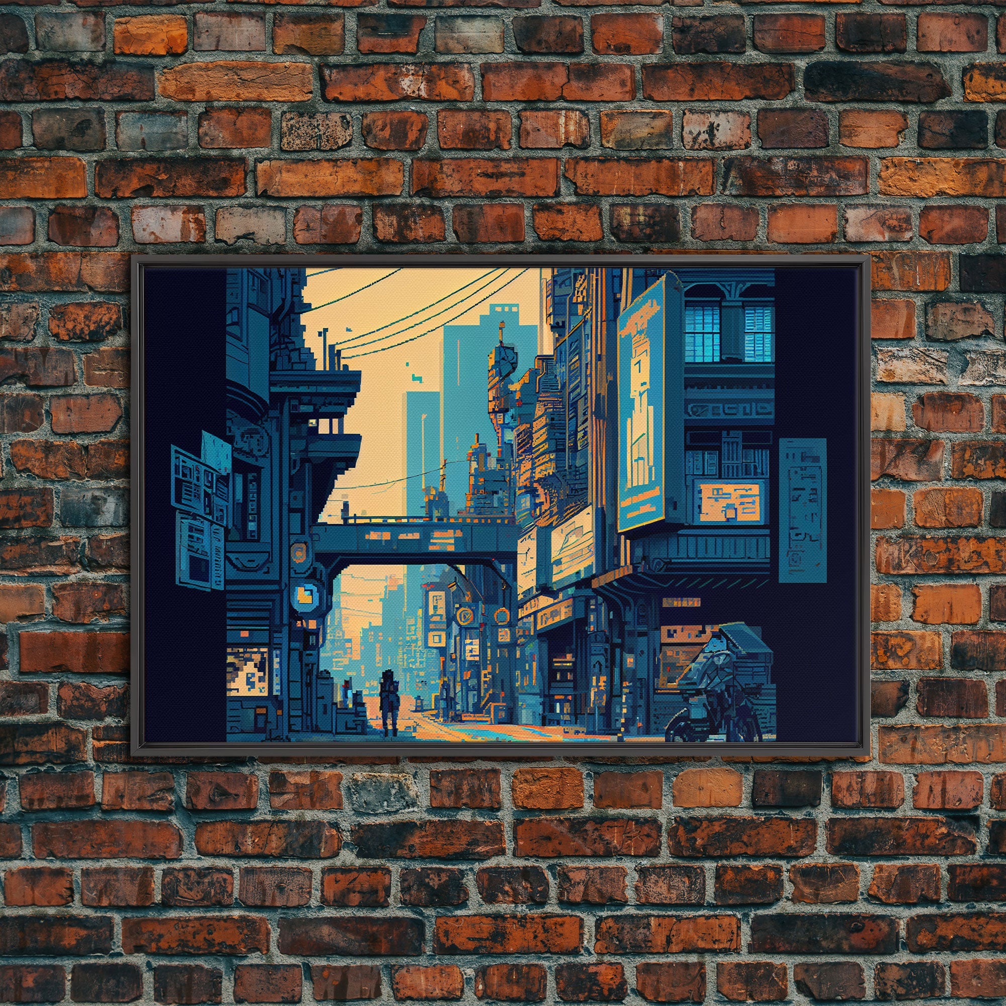 CYBER CITY PIXEL CANVAS ART