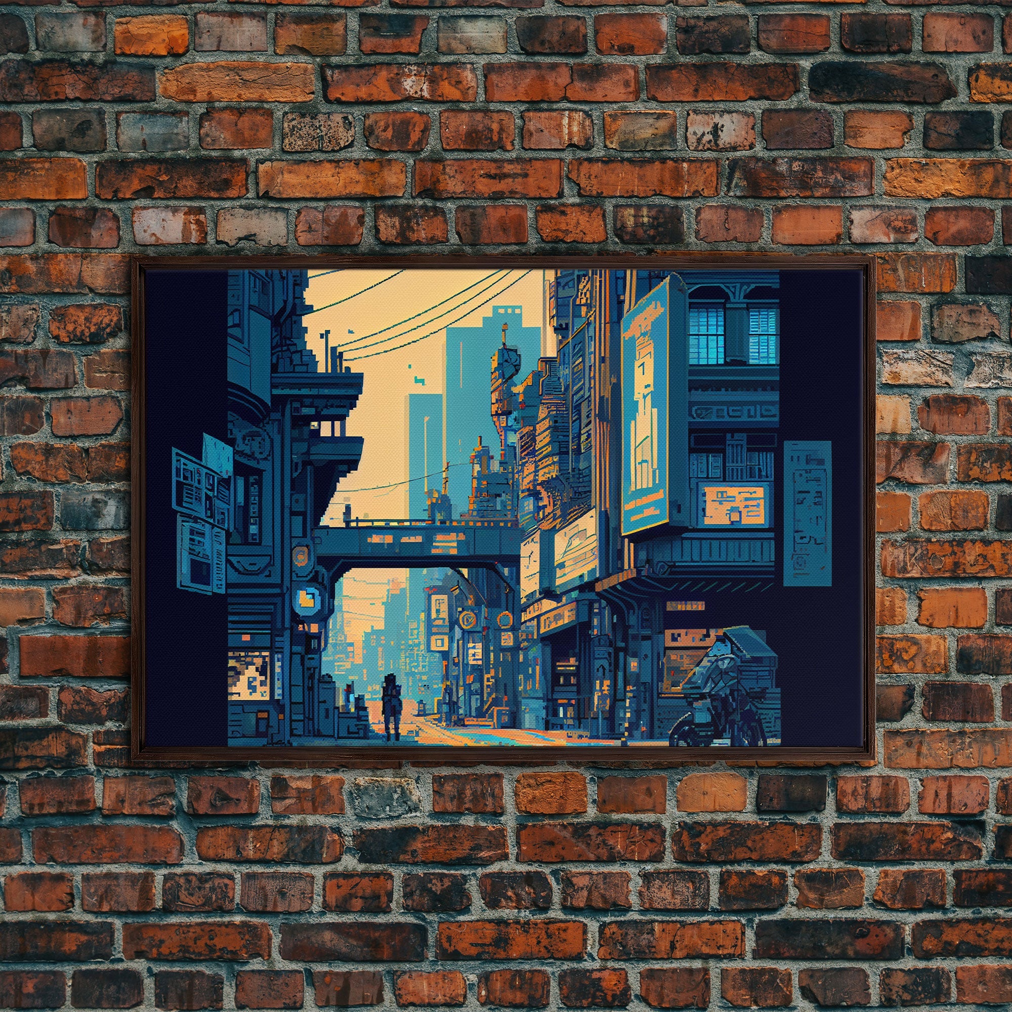 CYBER CITY PIXEL CANVAS ART