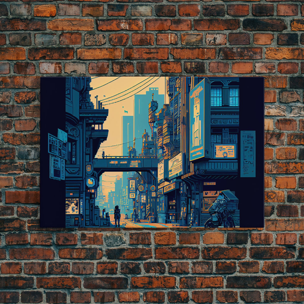CYBER CITY PIXEL CANVAS ART