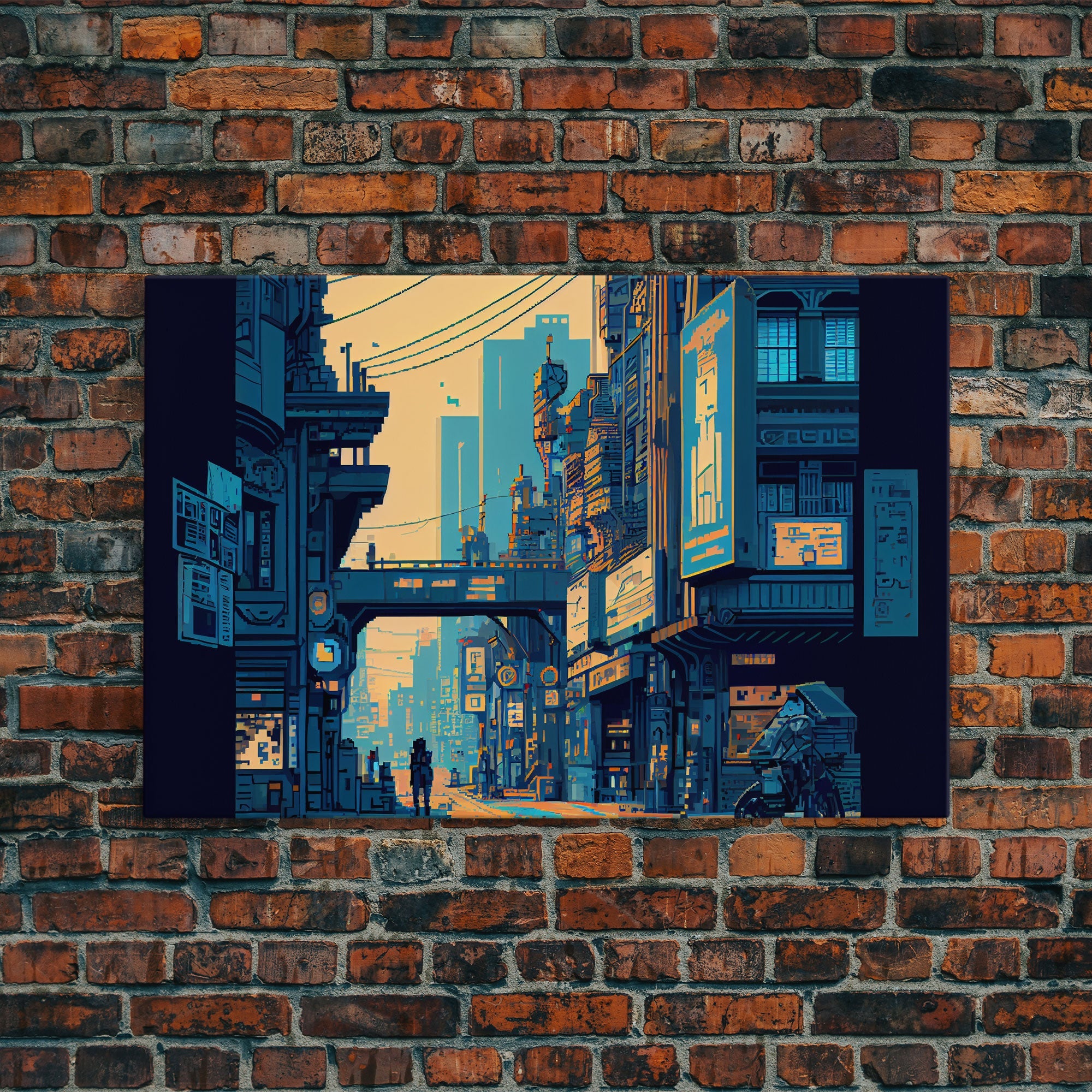 CYBER CITY PIXEL CANVAS ART