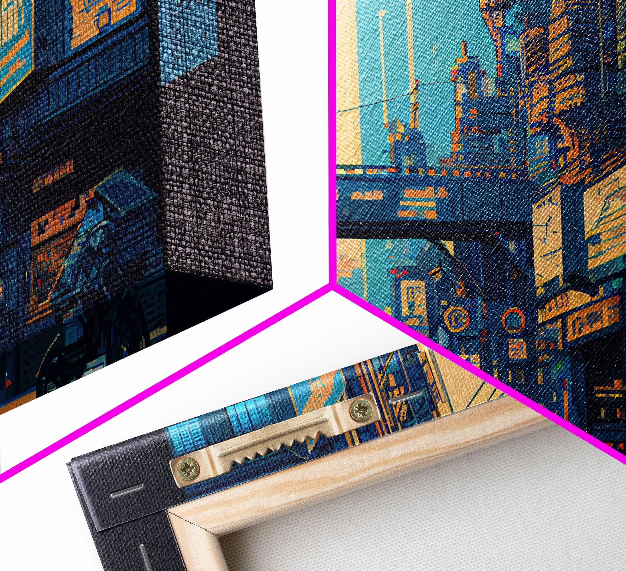 CYBER CITY PIXEL CANVAS ART