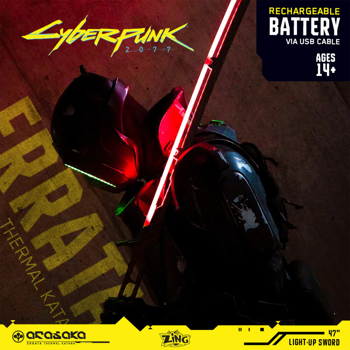 CYBERPUNK RED LED 47" KATANA BLADE | 1:1 SCALE REPLICA