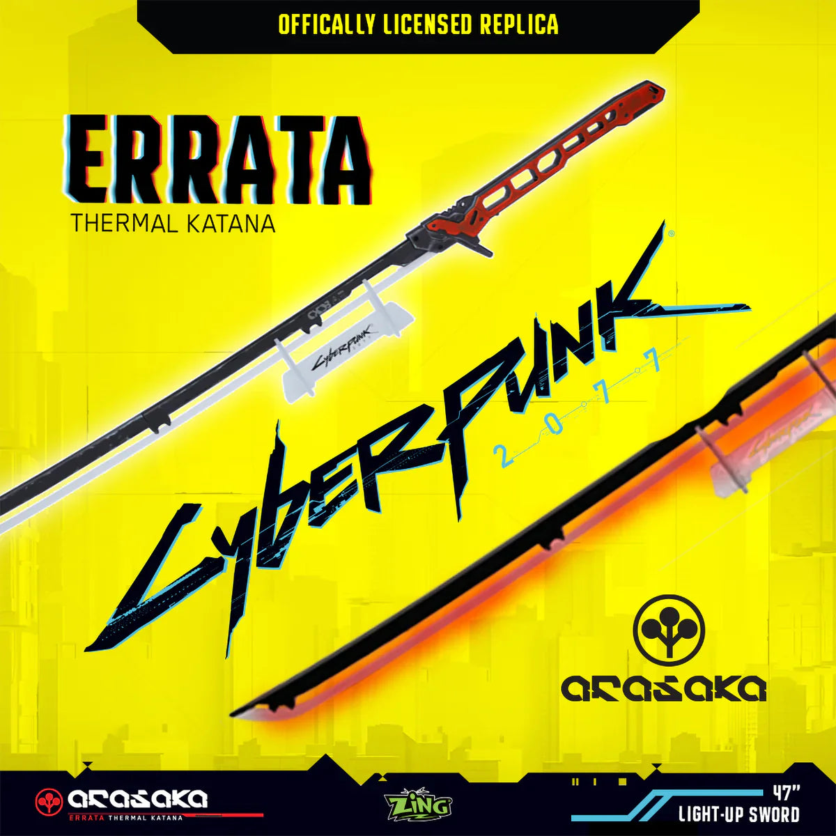 CYBERPUNK RED LED 47" KATANA BLADE | 1:1 SCALE REPLICA