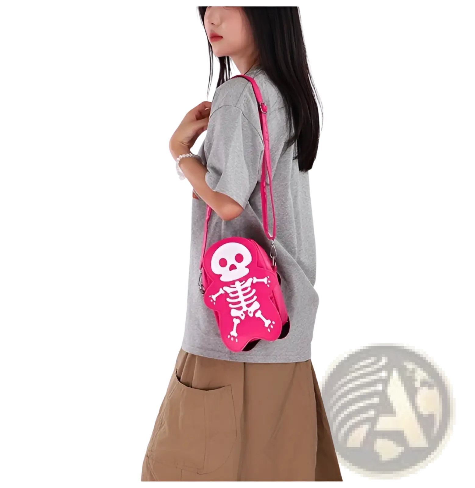 Y2K SKULL CROSSBODY BAG